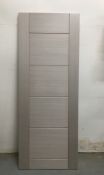 Unbranded Ash Wooden Door W/ Grid Inlay Pattern | 1980mm x 762mm x 35mm