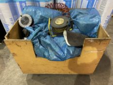 Pallet box containing air starter raiser bags with controllers, air lines, tracking equipment