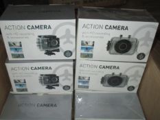 2 x GoPro Style Action Cameras w/Accessories
