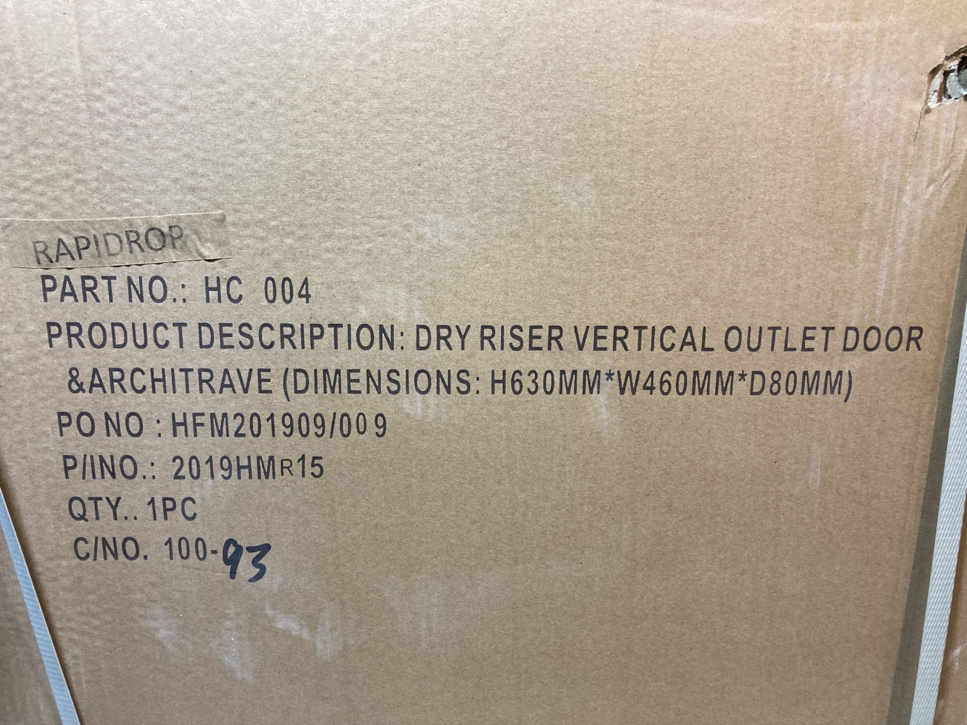 4 x Rapidrop HC 004 Dry Riser Vertical Outlet Door & Architrave - Image 6 of 6