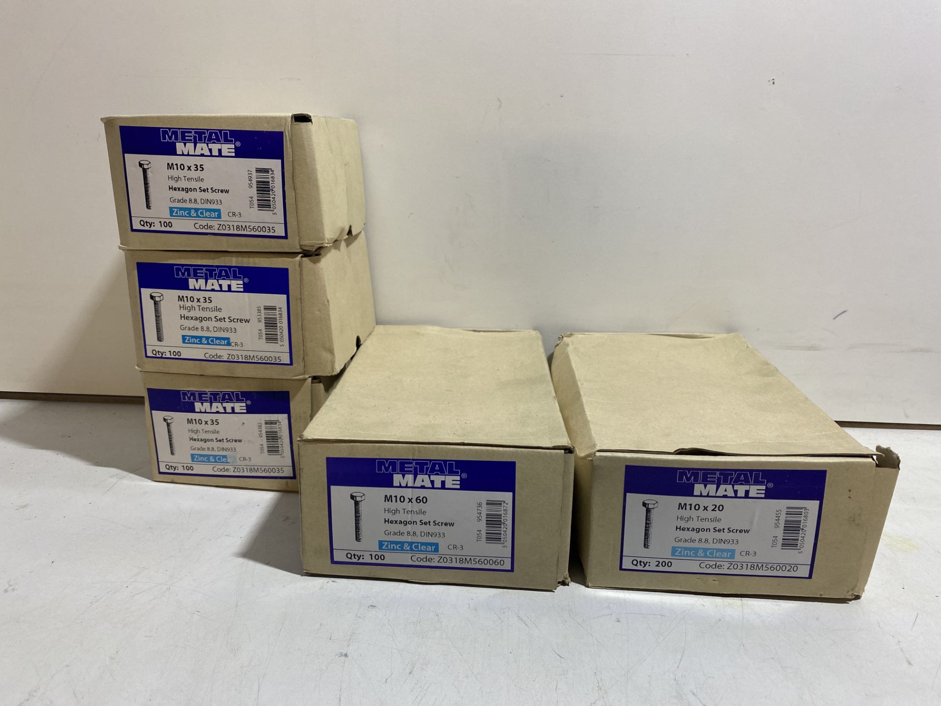 5 x Boxes Of Various Metal Mate High Tensile Hexagon Set Screws