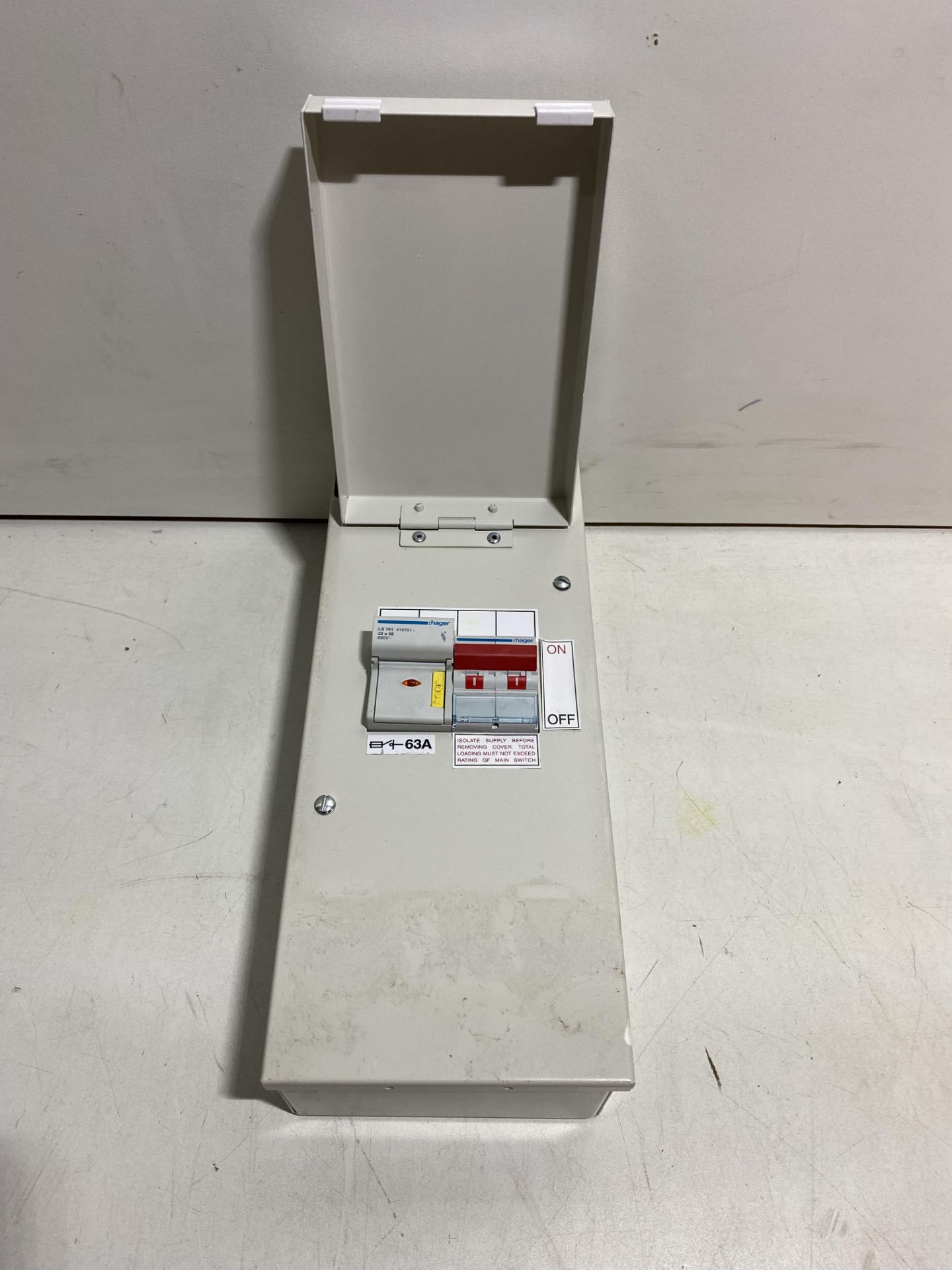 2 x Hager IU44-16D C/W 100A Isolator & 63A Fuse with Door