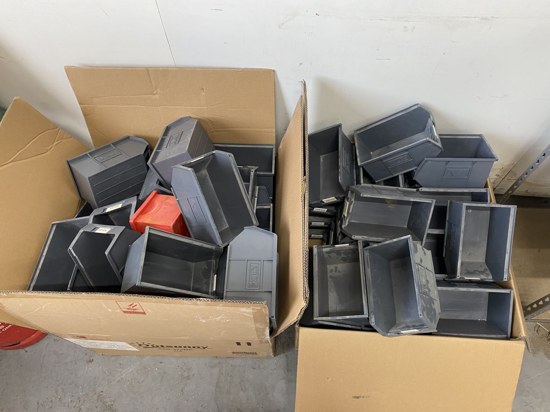 Large Quantity Of Grey Tote Bins As Seen In Photos