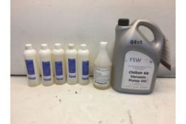 7 x Various Bottles of Vacuum Pump Oil As Listed