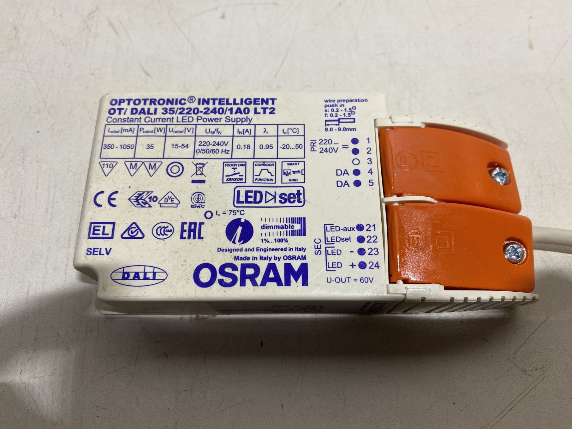 7 x Osram OTi Dali 25/220-240/1A0 LT2 Constant Current LED Power Supply Blocks - Image 3 of 5
