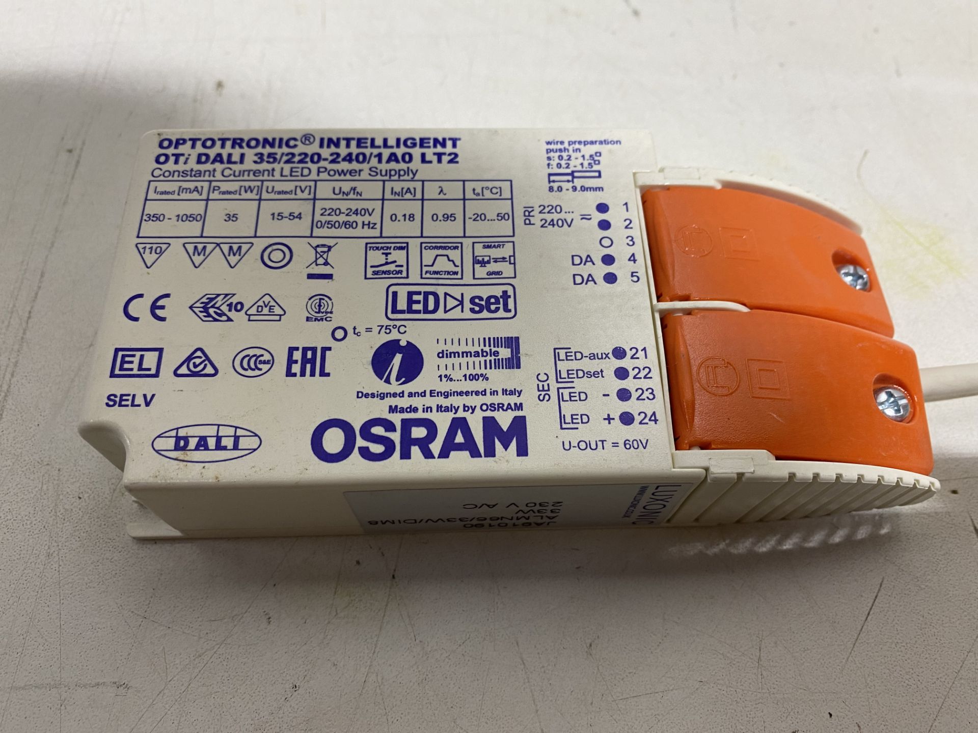 6 x Osram OTi Dali 25/220-240/1A0 LT2 Constant Current LED Power Supply Blocks - Image 3 of 4