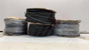 4 x Reels Of Black Single Core Wire