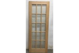 XLJoinery Un-Finished Oak Door W/ Clear Bevelled Glass | 1982mm x 762mm x 35mm