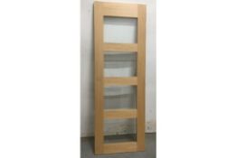 4-Port Clear Glazed Wooden Door W/ Pre-Cut Hinge & Handle Profiles | 1960mm x 676mm x 35mm