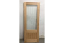 Unlabelled Clear Glazed Interior Door W/ Pre-Cut Hinge & Handle Profiles | 1970mm x 760mm x 35mm