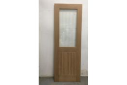 Howdens Holdenby Oak Clear Glazed Interior Door | 1982mm x 686mm x 35mm