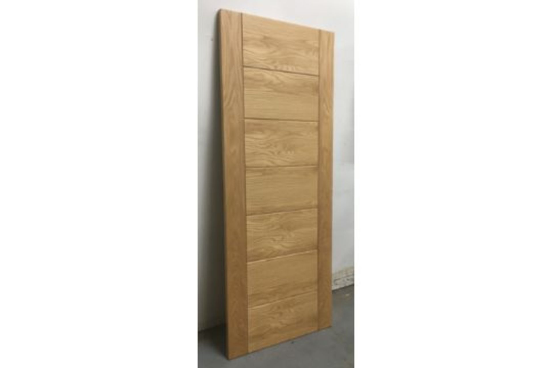 Oak Palermo Pre-Finished Wooden Door W/ Grid Inlay Pattern | 1980mm x 762mm x 35mm - Image 2 of 7