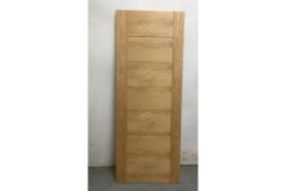 Oak Palermo Pre-Finished Wooden Door W/ Grid Inlay Pattern | 1980mm x 762mm x 35mm