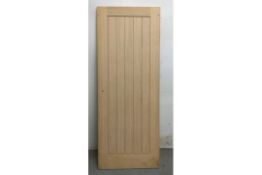 Unlabelled Grid Pattern Wooden Door W/ Pre-Cut Door Handle & Hinge Profiles | 1973mm x 760mm x 35mm