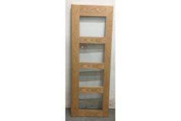 Unlabelled 4-Port Clear Glazed Wooden Door W/ Pre-Cut Hinge & Roller Catch Profiles | 1954mm x 685mm