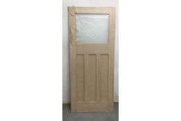 LPDDoors Oak 35mm Top Light Door DX30S W/ Frosted Glass | 78'' x 33''