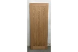 Unlabelled Grid Pattern Wooden Door W/ Pre-Cut Hinge Profiles | 1960mm x 748mm x 35mm