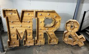 Rustic LED 'Mr & Mrs' Letter Signs w/ PSU & Cables