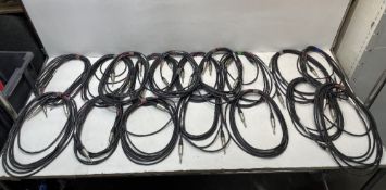 17 x Approx 5m Mono/Stereo Jack Cables - As Pictured