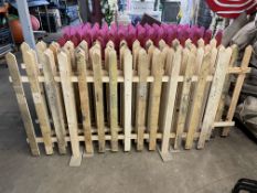 9 x Various Red/Unpainted Picket Fencing