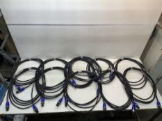 11 x Approx 5m 2-Pole Speakon Cables