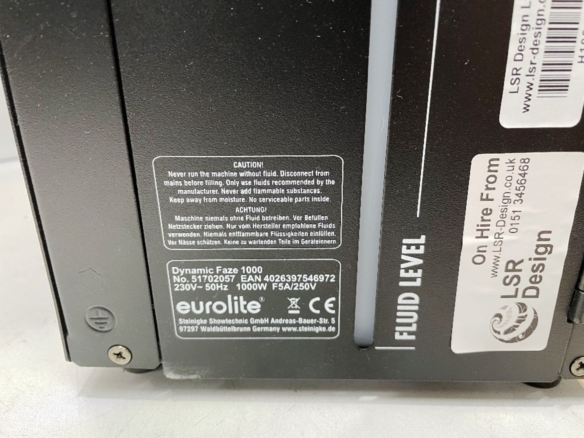 Eurolite Dynamic Faze 1000 DMX-Controllable Fazer / Haze fogger - Image 3 of 6