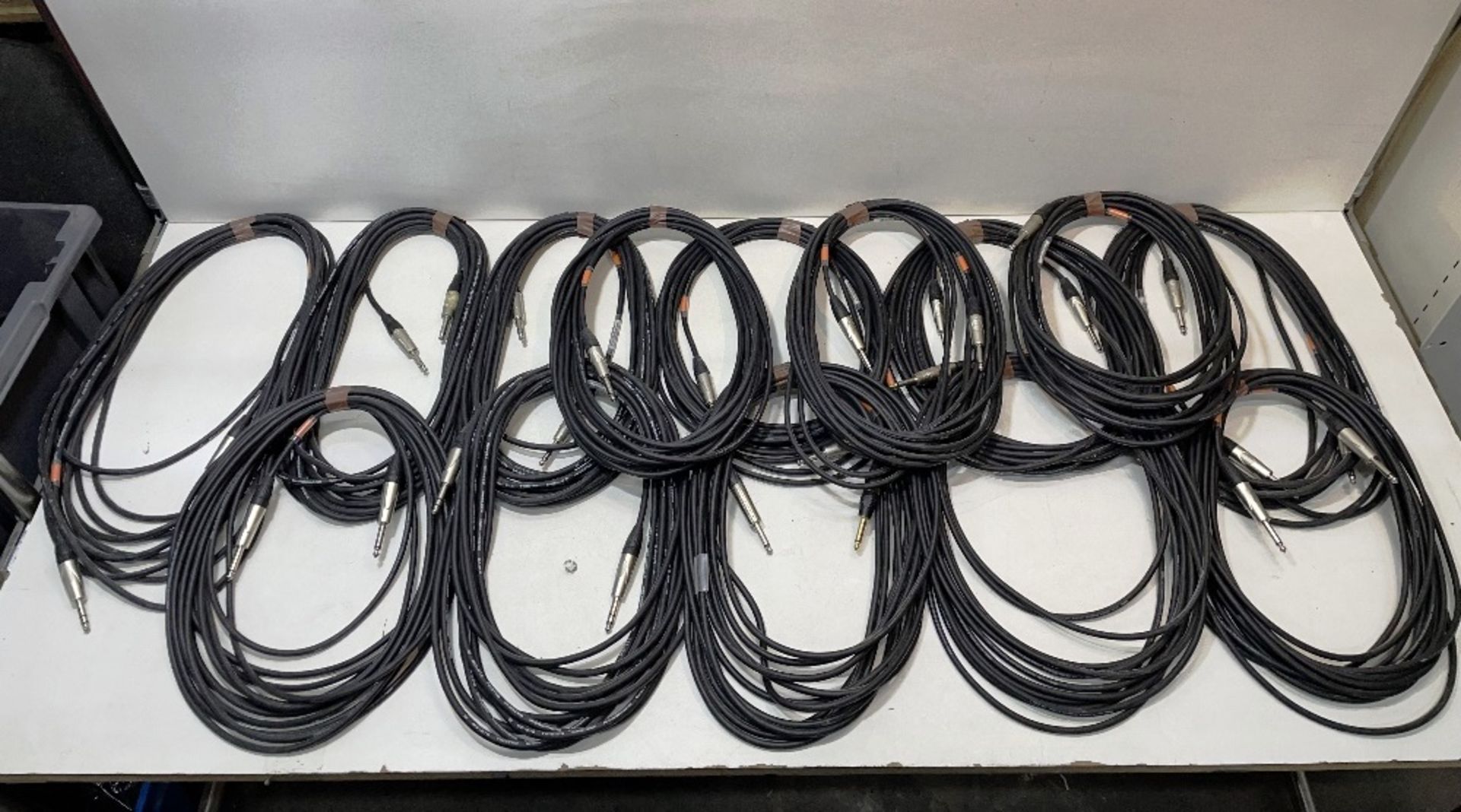 14 x Approx 10m Mono/Stereo Jack Cables - As Pictured