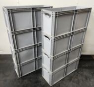 8 x Stackable Plastic Storage Crates - 755mm Length