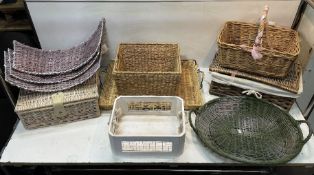 Quantity of Various Wicker Baskets - As Pictured