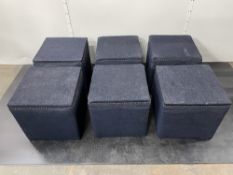 6 x Blue Denim Seating Cubes