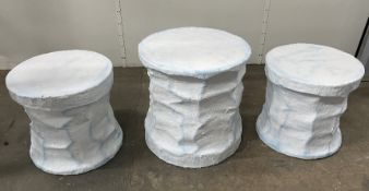 Winter Wonderland Themed Ice Effect Table w/ 2 x Ice Effect Low Stools