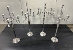 8 x 5 Candle 1m Tall Silver Candelabras