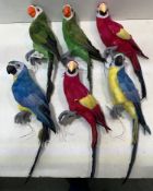 6 x Tropical Parrot Props - 42cm