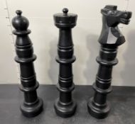 3 x Giant Chess Piece Props – Knight | Pawn | Rook