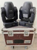 2 x Martin MAC 250 Entour Moving Heads w/ Flight Case | 4 x Hanging Brackets & Safety Cable