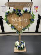 Heart Shaped 'This way to our Wedding' Sign