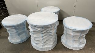 Winter Wonderland Themed Ice Effect Table w/ 3 x Ice Effect Low Stools