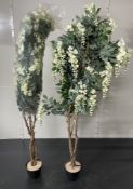 2 x Artificial Europalms White Wisteria - 180 cm