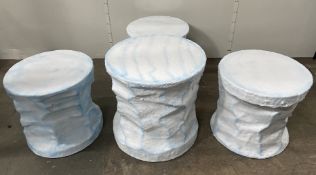 Winter Wonderland Themed Ice Effect Table w/ 3 x Ice Effect Low Stools