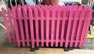 8 x Alice In Wonderland Theme Pink Picket Fencing