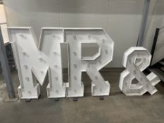 White LED 'Mr & Mrs' Letter Signs