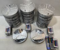 20 x Acrylic Round LED Plate Light w/ Remotes