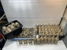 Quantity of Rustic String Wrapped Bottles & Jars - As Pictured