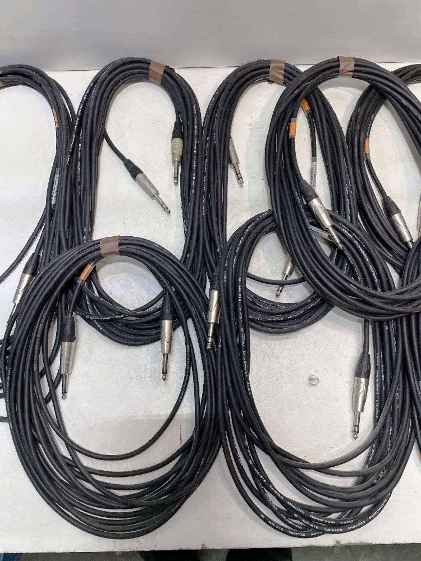 14 x Approx 10m Mono/Stereo Jack Cables - As Pictured - Image 2 of 3