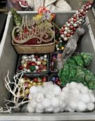 Various Christmas Decorations - Incl: Baubles, Signs, Tinsel & More