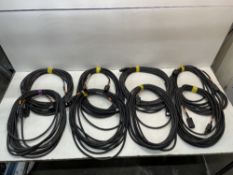 8 x Approx 10m Plug & Socket IEC Power Cables