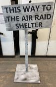 War Themed 'This way to the air shelter' Sign