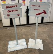Winter Wonderland Theme “Elves at work" & "Santas's Grotto" Christmas Signs