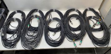 10 x 10m DMX DAP-Audio MC-216 Black mic/line cables