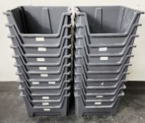 20 x Stackable Plastic Pick Bins - Assumed 50L Capacity